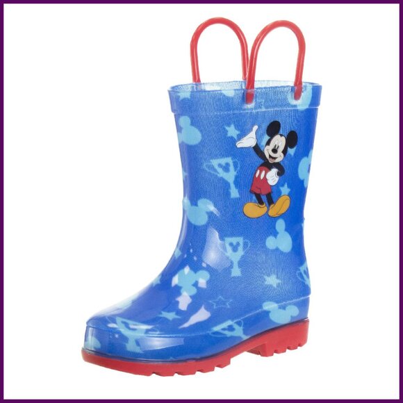 Waterproof Pull Handle Rain Boots Toddler Size 7-10